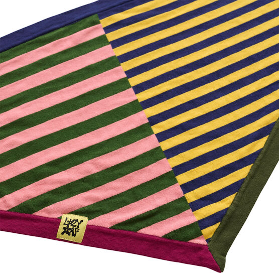 Lazy Oaf Check and Stripe triangle scarf