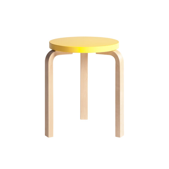 Alvar Aalto yellow lacquered Stool 60