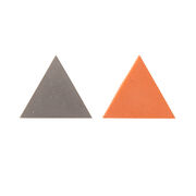 Grey and pink triangle stud earrings