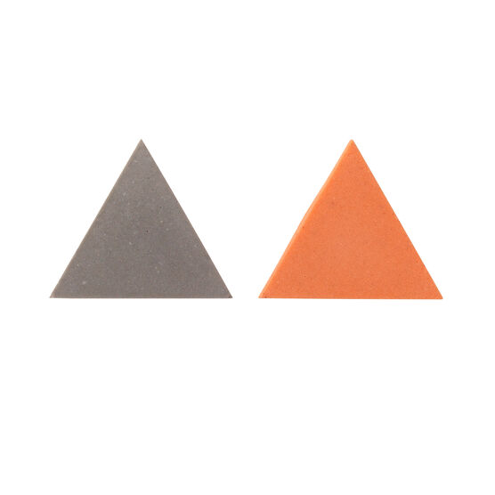 Grey and pink triangle stud earrings