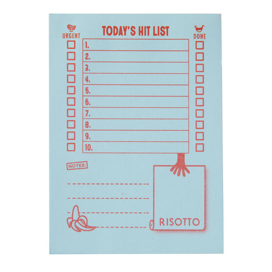 Blue Hit List notepad