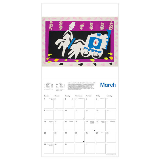 Matisse Jazz 2026 wall calendar