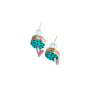 Poptagon turquoise and rose earrings