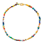 Multicoloured glass beaded necklace