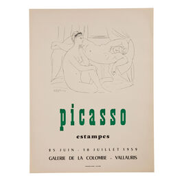 picasso Estampes Galerie de la Colombe 1959 rare vintage poster