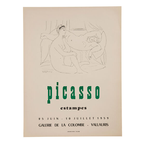 picasso Estampes Galerie de la Colombe 1959 rare vintage poster