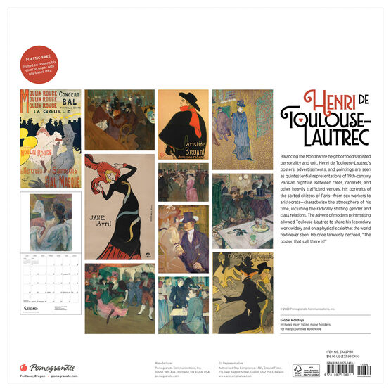 Henri De Toulouse-Lautrec Calendar 2027