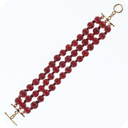 Glass bead bracelet - red
