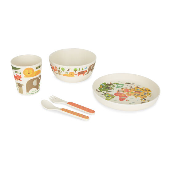 Our World children's bamboo dinnerware set