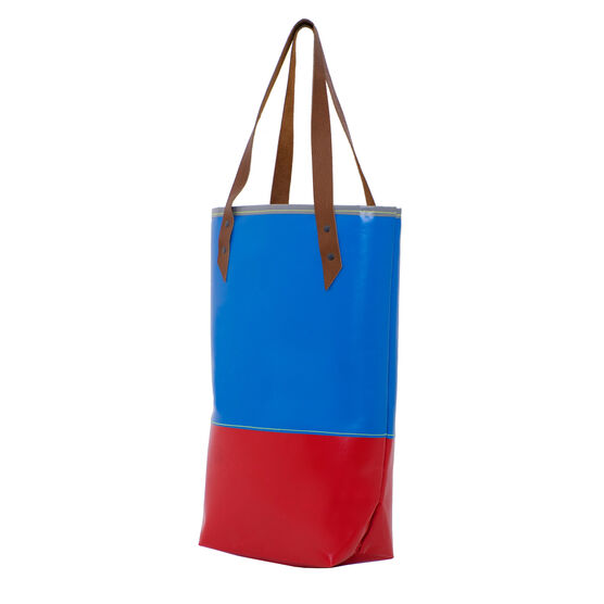 Recycled medium tote bag side view