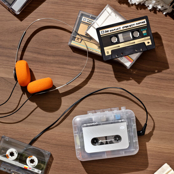 Cassette player and headphones