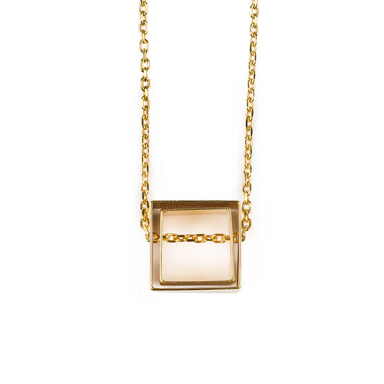 Gold Square in Square necklace