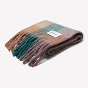 Dusky Lilac checked wide scarf