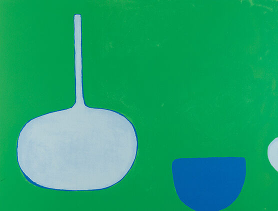 Scott: Bottle and Bowl, Blues on Green