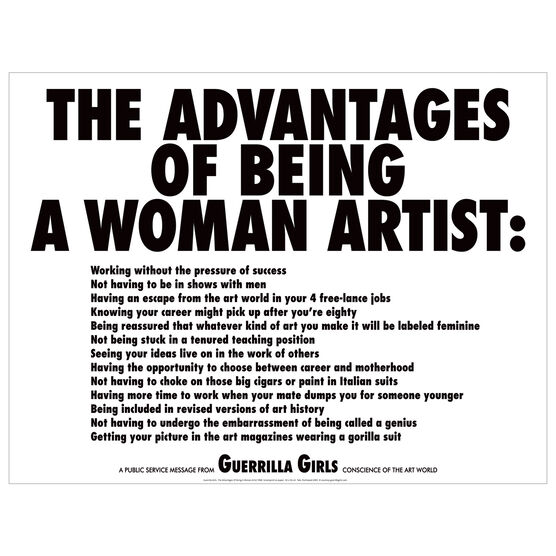 Guerrilla Girls: The Advantages Of Being A Woman Artist screenprint