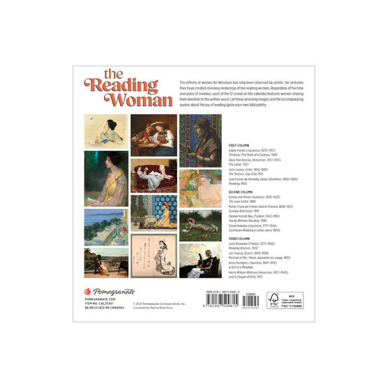 The Reading Woman 2025 mini wall calendar