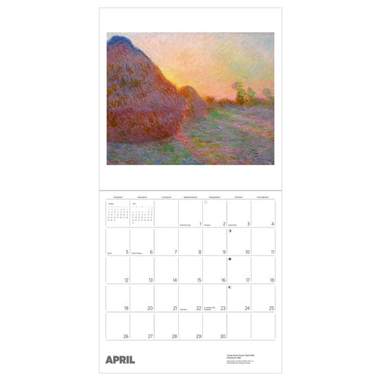 Claude Monet 2026 wall calendar