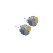 Concrete and brass disc earrings