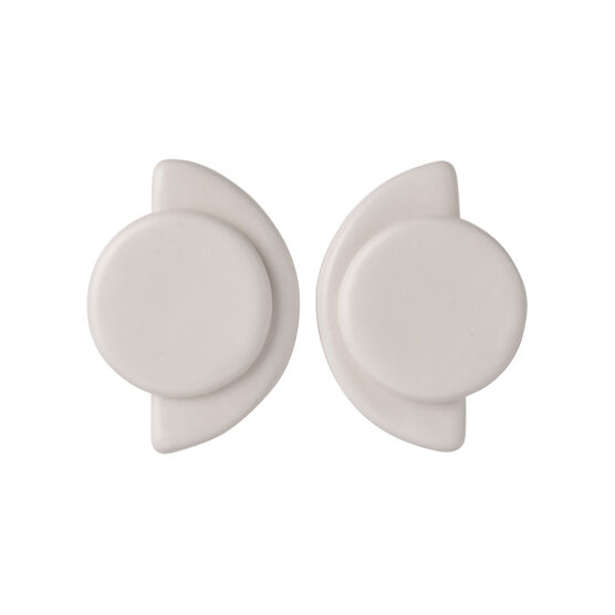 Modern Moons white stud earrings