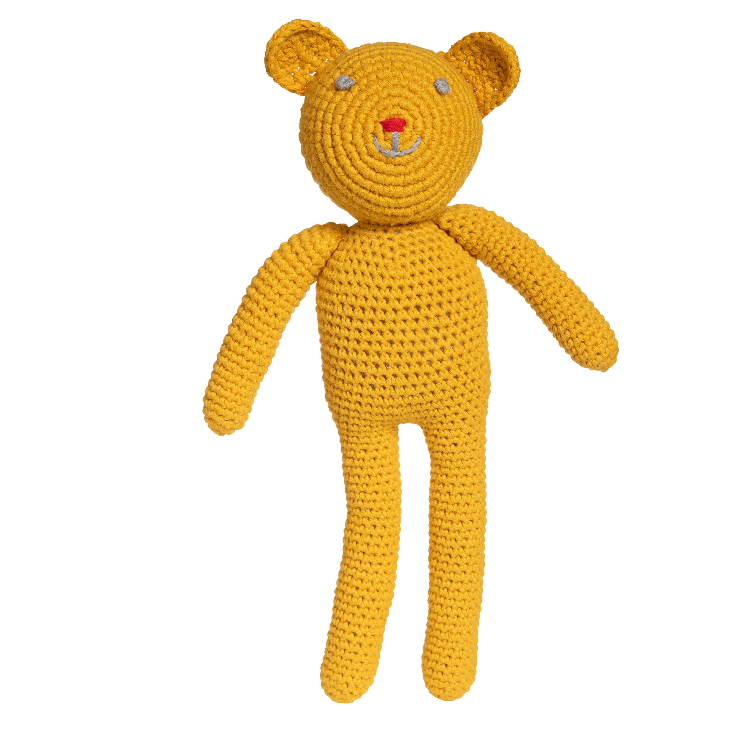 Yellow Bobby Bear crochet toy