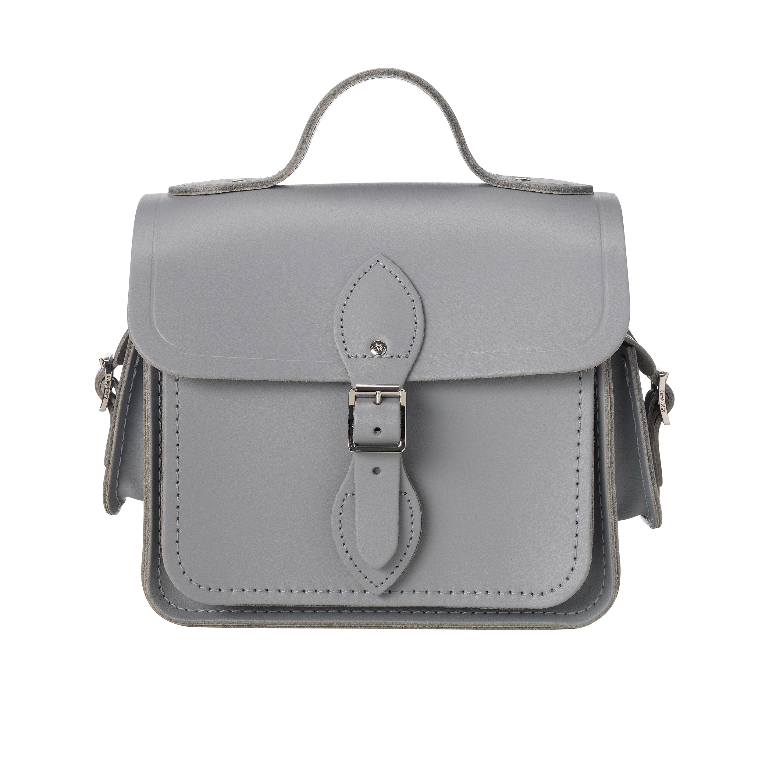 grey satchel bag