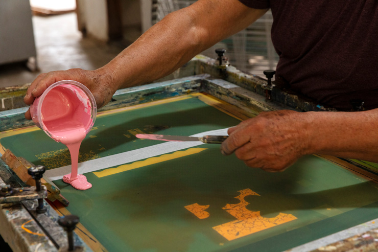 Artist screenprinting Artist screenprinting